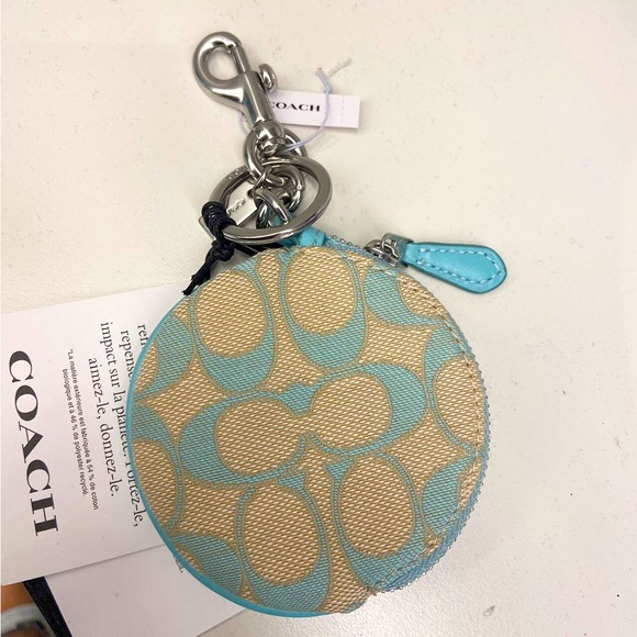 Coach Circular Coin Pouch In Signature Jacquard # CU302 - Picture 2 of 6